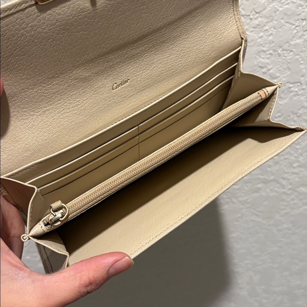Cartier Cream Leather Wallet with Gold Hardware - Picture 3 of 14